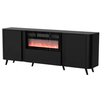 Cómoda Cama Meble Volare 200 x 39 x 75 cm, negro, aglomerado, marco de 16 mm