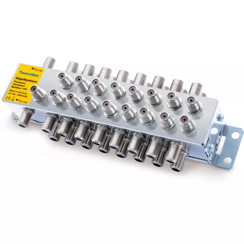 Distribuidor pasivo TECHNISAT 17/P plateado – splitter de señal pasivo para distribución de TV/SAT