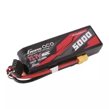 Batería Gens ace G-Tech 5000mAh 11,1V 60C 3S1P Lipo con conector XT60