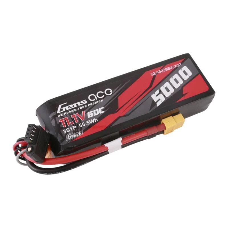 Batería Gens ace G-Tech 5000mAh 11,1V 60C 3S1P Lipo con conector XT60