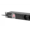 Unidad de distribución de energía LANBERG PDU-06E-0200-BK — 6 salidas Type-E, 16 A, cable de 2 m, rack 1HE, 220–250 V