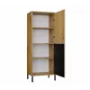 Vitrina KAMARO 2DK estrecha/GŁ roble ARTISAN