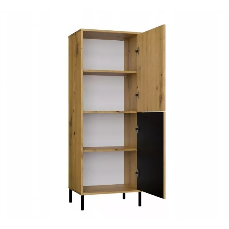 Vitrina KAMARO 2DK estrecha/GŁ roble ARTISAN