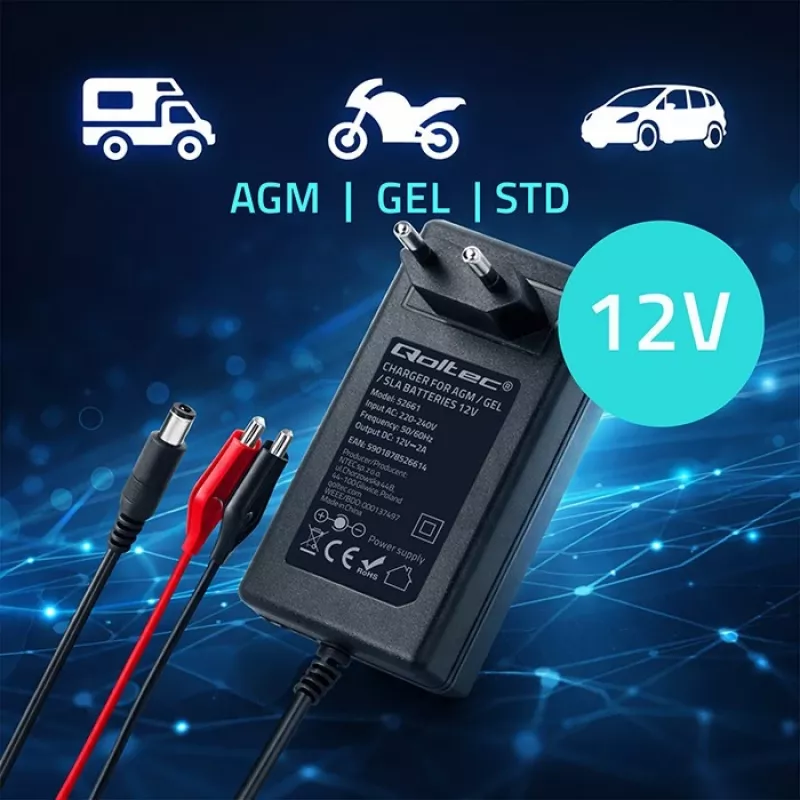 Cargador de baterías QOLTEC 24V 19,2W, Modelo 52662