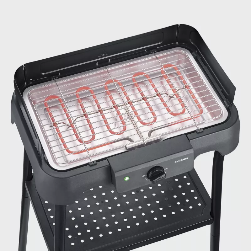Parrilla eléctrica de sobremesa SEVERIN PG 8594 — 2000 W, parrilla rectangular, negra