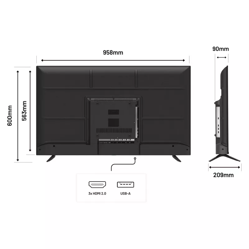 109,2cm/43 (3840x2160) JAPANNEXT JN-IPS430UHD60F 16:9 IPS 60Hz HDMI USB WLAN Altavoces Negro