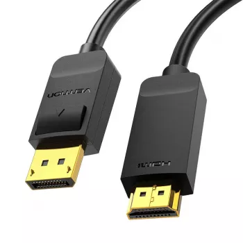 Adaptador de cable DisplayPort a HDMI Vention HAGBH, 2 m, negro, 7 mm de diámetro