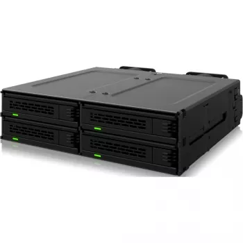 ICY DOCK - MB324V4P-B - ExpressCage - marco extraíble para 4 bahías de SSD U.2/U.3 de 15 mm para bahía de 5,25 - sistema de montaje de SSD sin herramientas