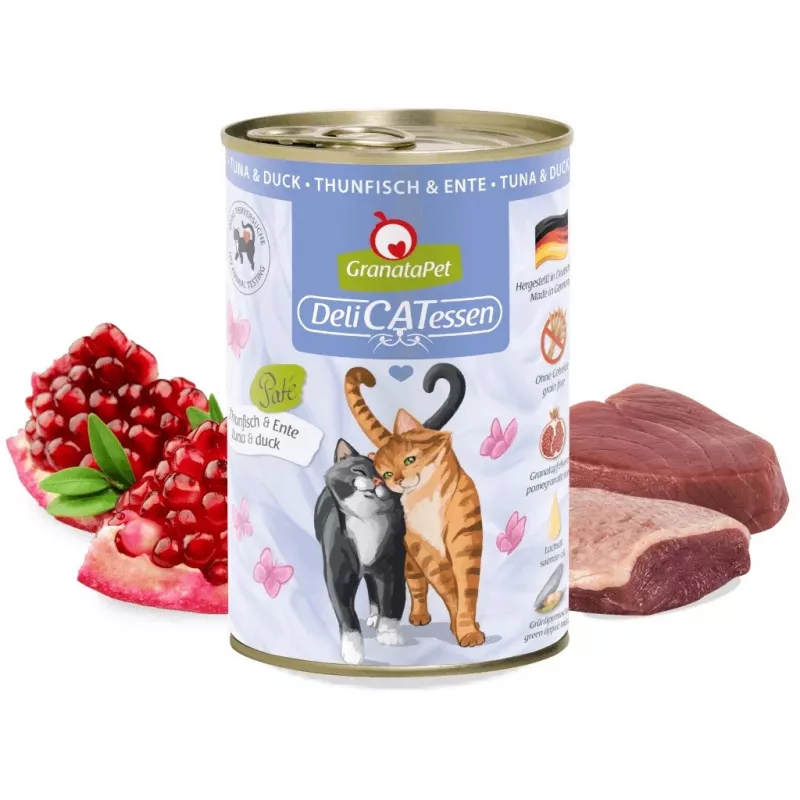 GRANATAPET DeliCATessen Atún y pato - Comida húmeda para gatos - 400 g