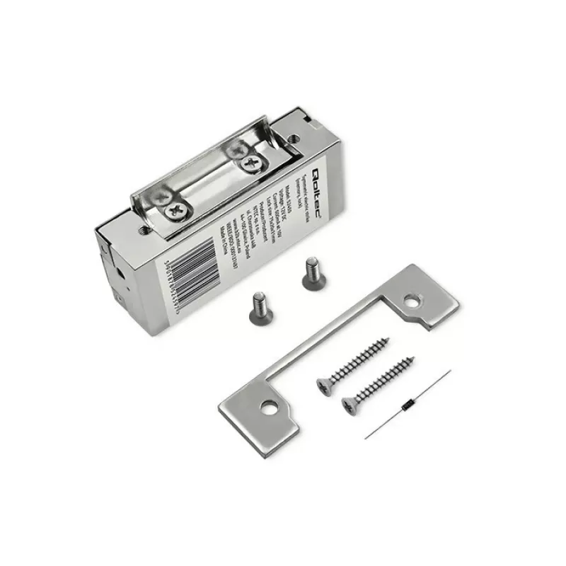 Cerradura electromagnética QOLTEC 52459 12V simétrica con memoria y bloqueo