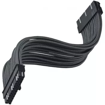 SilverStone PP07E - Cable de extensión de alimentación - ATX, 24-polig (H) a ATX, 24-polig (M) - 30 cm - Negro