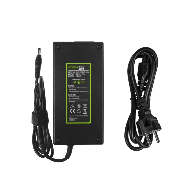 Fuente de alimentación Green Cell AD56P 150W 19,5V 7,7A para portátiles ASUS, interior, negro