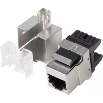 Lanberg KSF5-1000 - Plano - Negro - Acero inoxidable - RJ-45 - LSA - Conector hembra - Conector hembra