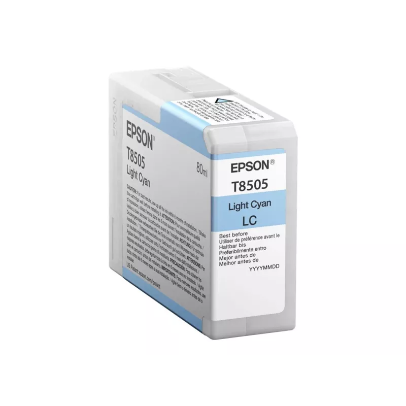 Pack individual Epson Cian claro T850500, Cian claro, tinta pigmentada, 80 ml, 1 unidad
