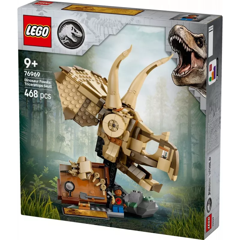LEGO JURASSIC WORLD 76969 Fósiles de dinosaurio: cráneo de Triceratops