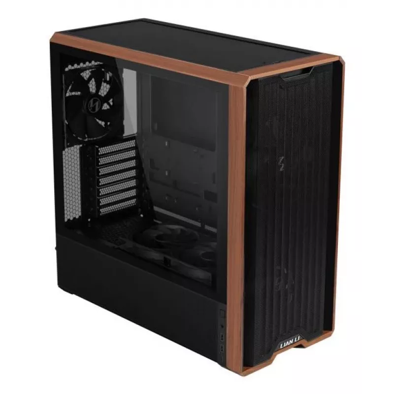 Caja de PC Lian Li Lancool LAN217X Midi Tower Negra, Madera