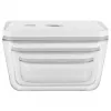 ZWILLING Fresh & Save 36803-003-0 set de recipientes rectangulares de vidrio al vacío, 3 uds. (S/M/L, 0,35/0,75/1,6 L), borosilicato, apto para microondas/horno/lavavajillas, gris/transparente