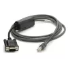 Zebra CBA-R10-S07ZBR cable serie, RS232, DB-9 (M), 2,13 m, negro