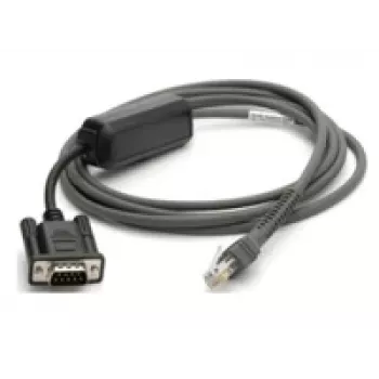 Zebra CBA-R10-S07ZBR Cable serie Negro 2,13 m DB9 RJ-45