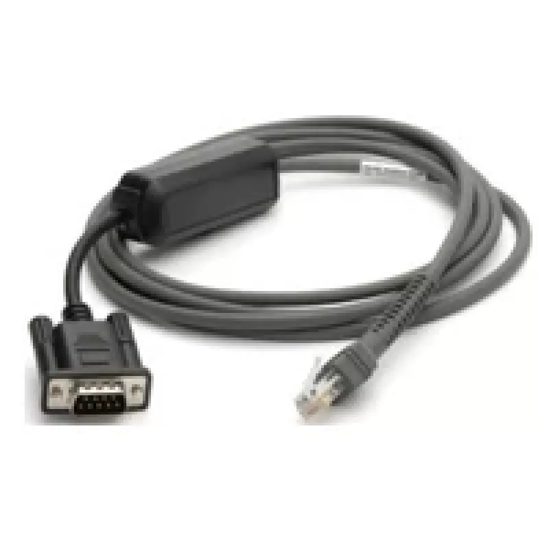 Zebra CBA-R10-S07ZBR cable serie, RS232, DB-9 (M), 2,13 m, negro