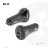 Cargador de coche para portátil CLUB3D 36 vatios, Coche, Mechero, 24 V, Negro