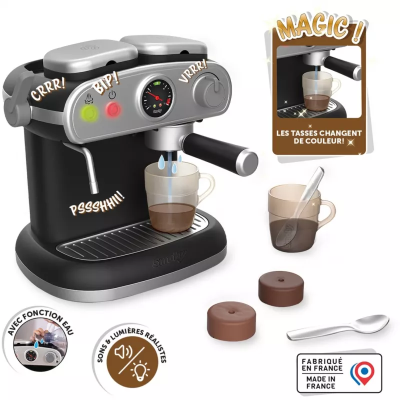Cafetera de juguete SMOBY Ekspres do kawy — electrodoméstico infantil, set interactivo de plástico