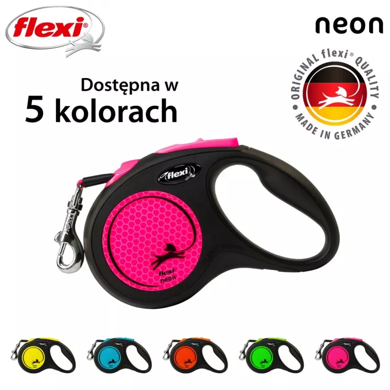 Flexi New Neon S 5 m Correa automática para perros