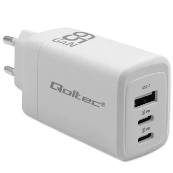 Cargador GaN QOLTEC 51822 65W 2×USB A 2×USB‑C
