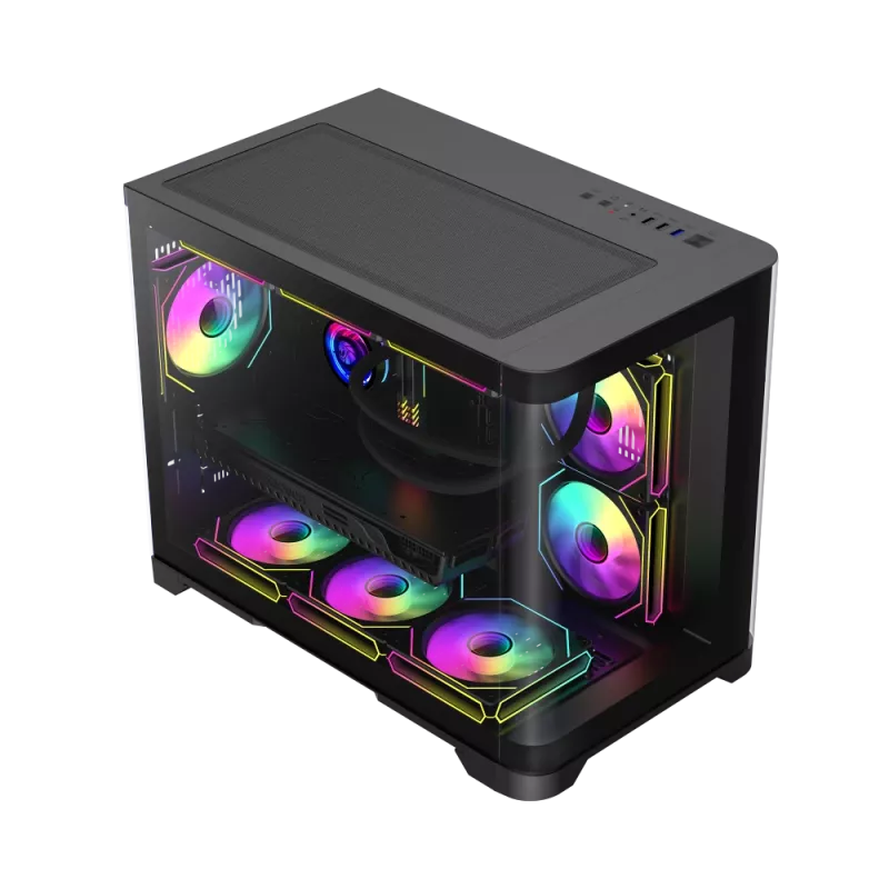 Caja Gamemax | HYPE-M BK | negra | Micro | fuente de alimentación no incluida