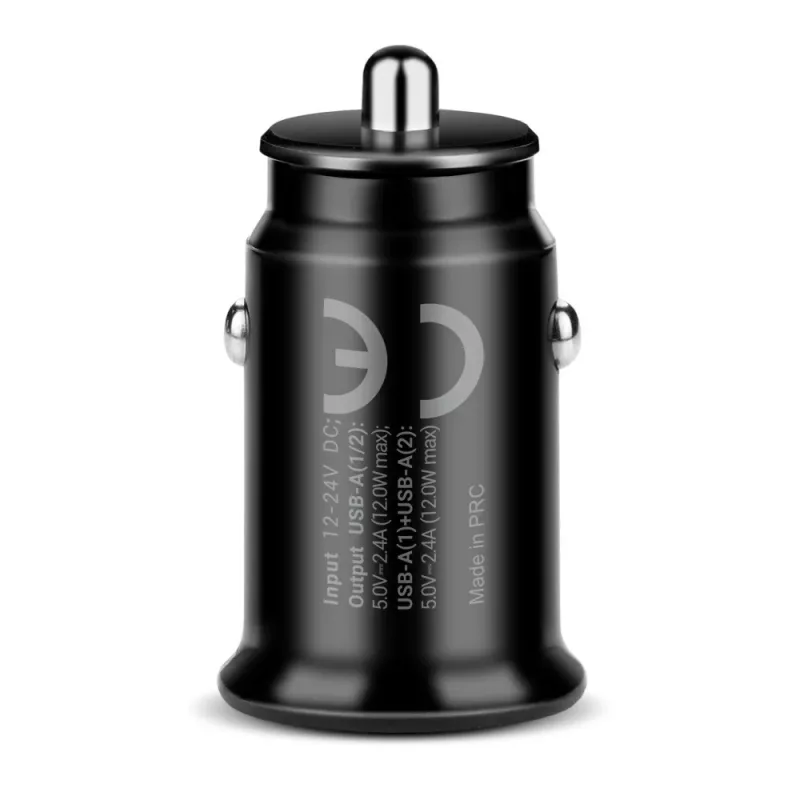 everActive CC-25C cargador de coche, 2x USB 12 W, con cable USB-C