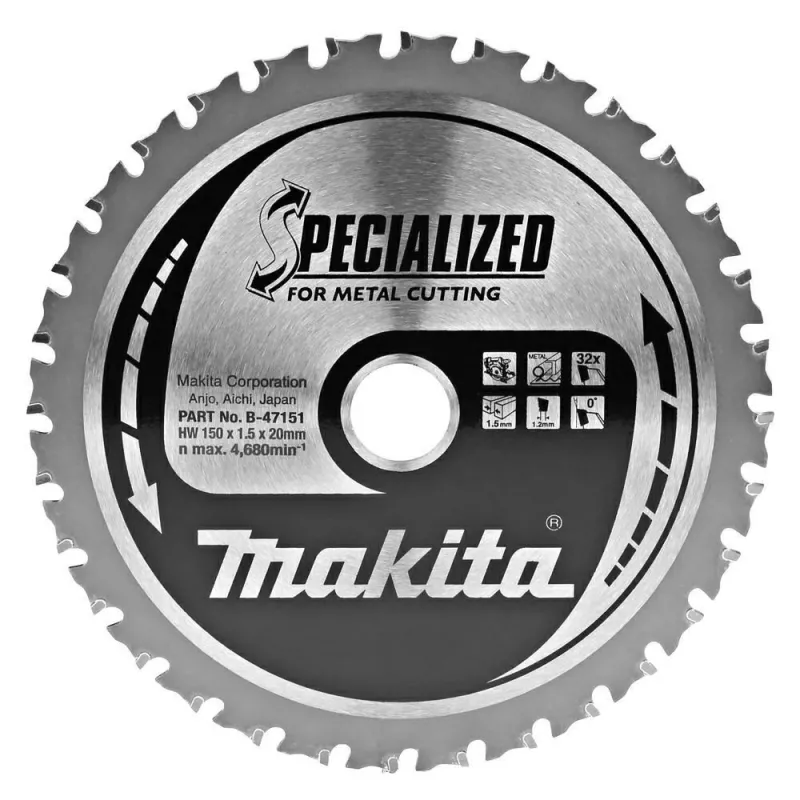 HOJA DE SIERRA CIRCULAR MAKITA 150x20x32Z PARA METAL