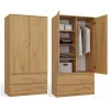 Topeshop SZAFA MALWA ART armario ropero de dormitorio 5 estantes 2 puerta(s) roble