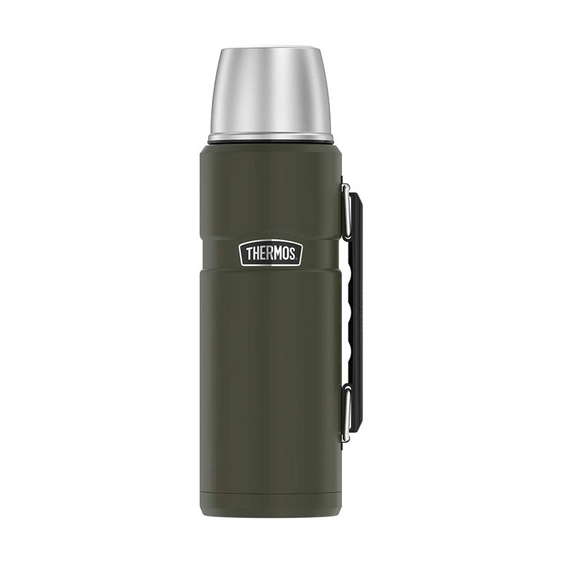 Termo THERMOS TH-170028 470 ml, acero inoxidable con aislamiento al vacío, verde oliva, 24 h caliente/frío
