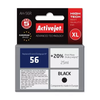 Activejet AH-56R tinta (sustituto de HP 56 C6656A; Premium; 25 ml; negro)