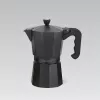 Cafetera moka Maestro MR-1666-6 negra — cafetera espresso manual para fogones, 6 tazas, 300 ml, aluminio negro
