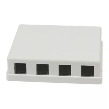 Synergy21 Keystone, soporte de módulo, patch panel para 4 módulos TP, montaje en superficie, blanco (ABS)