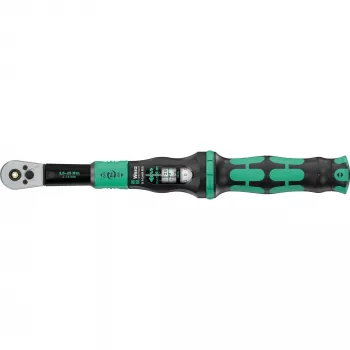 Llave dinamométrica con cuadradillo pasante Click-Torque Lock A 6 R/L negro/verde, salida 1/4 porta puntas, 2,5 a 25 Nm