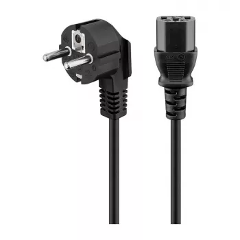 Goobay Cable de conexión de aparato en ángulo, 1,8 m, negro (59566)