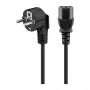 Goobay Cable de conexión de aparato en ángulo, 1,8 m, negro (59566)
