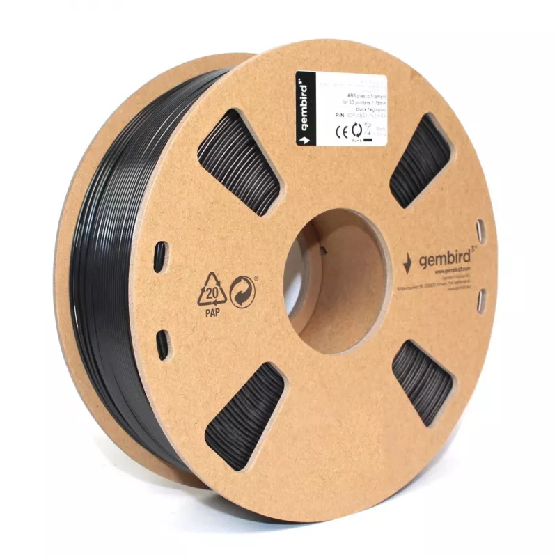 Gembird filamento ABS 1,75 mm, 1 kg, negro