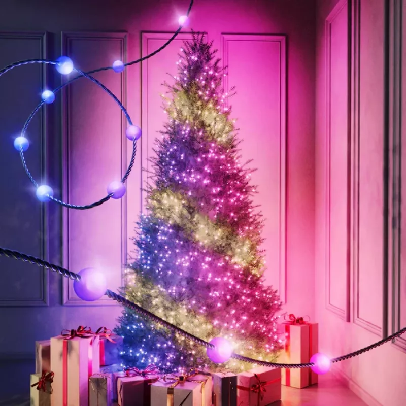 Twinkly Candies Luces de árbol de Navidad LED TWKP100RGB-T 6 m 100 luces con forma de perla