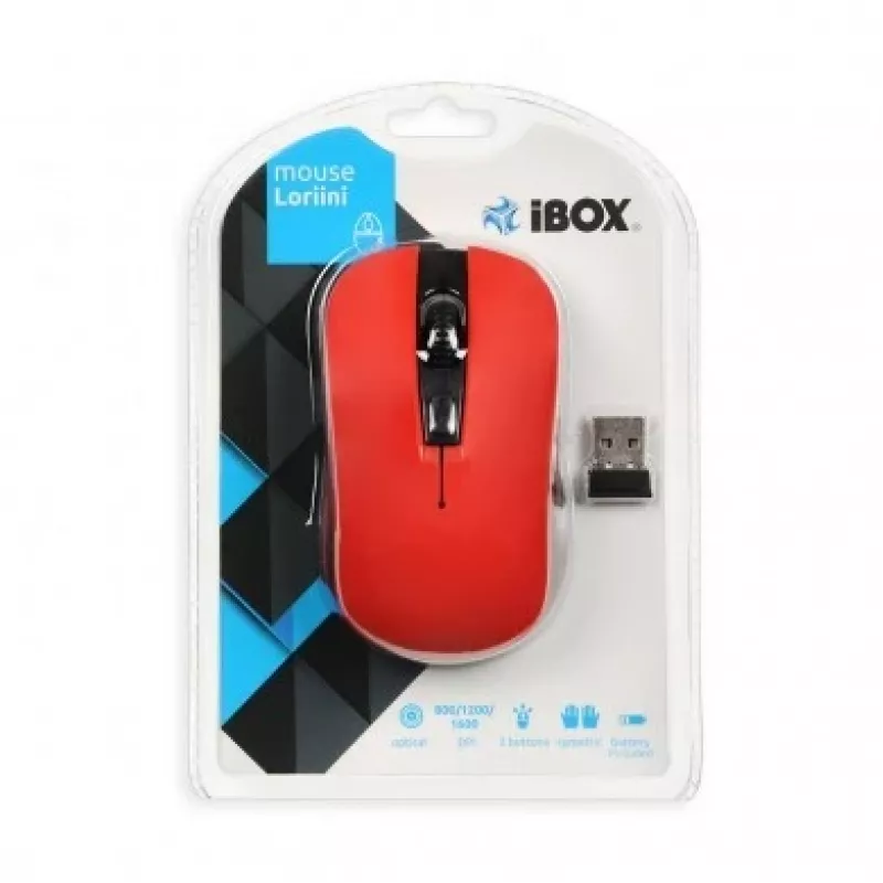 Ratón iBox LORIINI ambidiestro RF inalámbrico óptico 1600 DPI