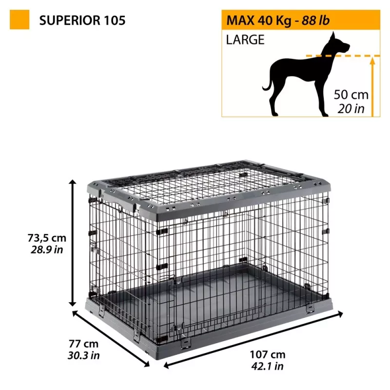 FERPLAST Superior 105 - transportín para perros - 107 x 77 x 73,5 cm