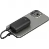 Batería externa 5.000 mAh, cable USB-C integrado de 13 cm, 20 vatios (negro, 5 Ah, 1x USB-A, 1x USB-C, PD, QC)