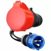 go-e adaptador Gemini flex 22 kW a CEE azul 16 A – negro – recto – recto – IP55 – 22 kW – 16 A
