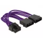 DeLOCK - Fuente de alimentación - alimentación interna, 4 polos (M) - cable de alimentación de 8 polos (EPS12V) (H) - 15 cm - violeta (83703)