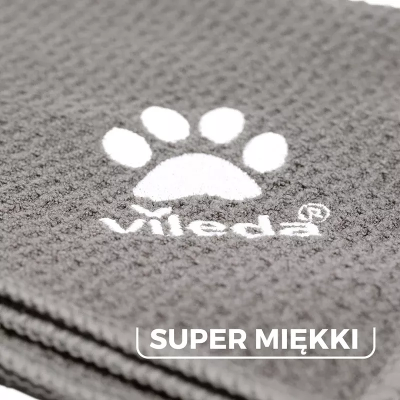 Toalla de microfibra VILEDA 172651 para gatos y perros, gris, 650×1000 mm, poliamida