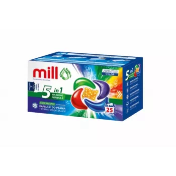 MILL PRO 5k cápsulas de lavado + perlas de fragancia COLOR, 25 uds.