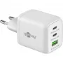 Cargador rápido USB-C Nano, PD, GaN, 65 vatios (blanco, 1x USB-A, 2x USB-C PD, Charge 3.0)