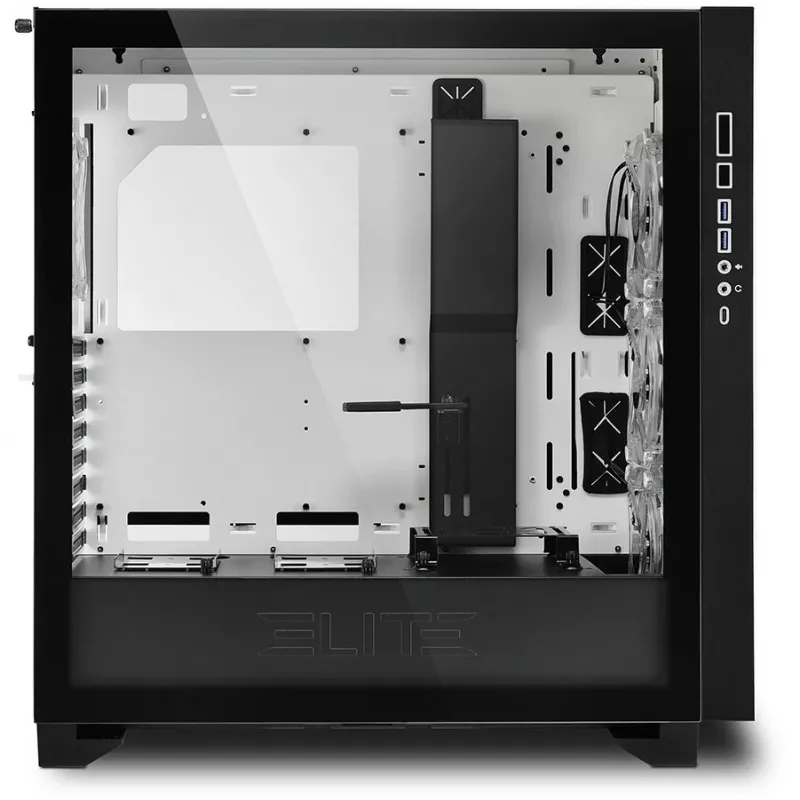 Sharkoon ELITE SHARK CA300H - Torre - PC - Blanco - ATX - EATX - micro ATX - Mini-ITX - Metal - Cristal Templado - Gaming